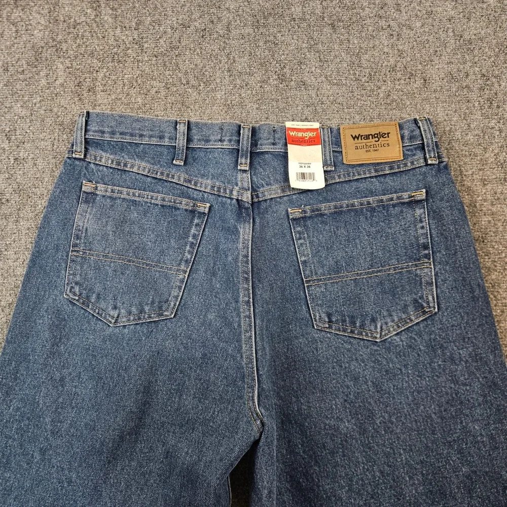 Wrangler Authentics Mens Straight Leg Jeans 36x36 Stonewash Blue 10ZM200SW Denim